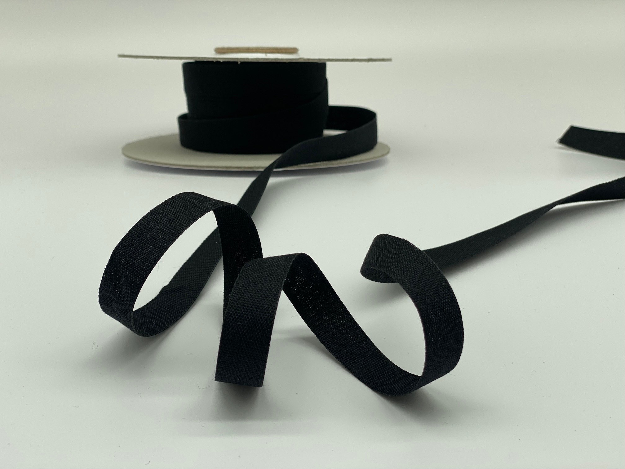 Baumwollband 15 mm schwarz Nahtband