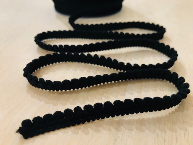 Bommelborte Mini Schwarz 5 mm 900 Bommelborte Mini Schwarz 5 mm 900
