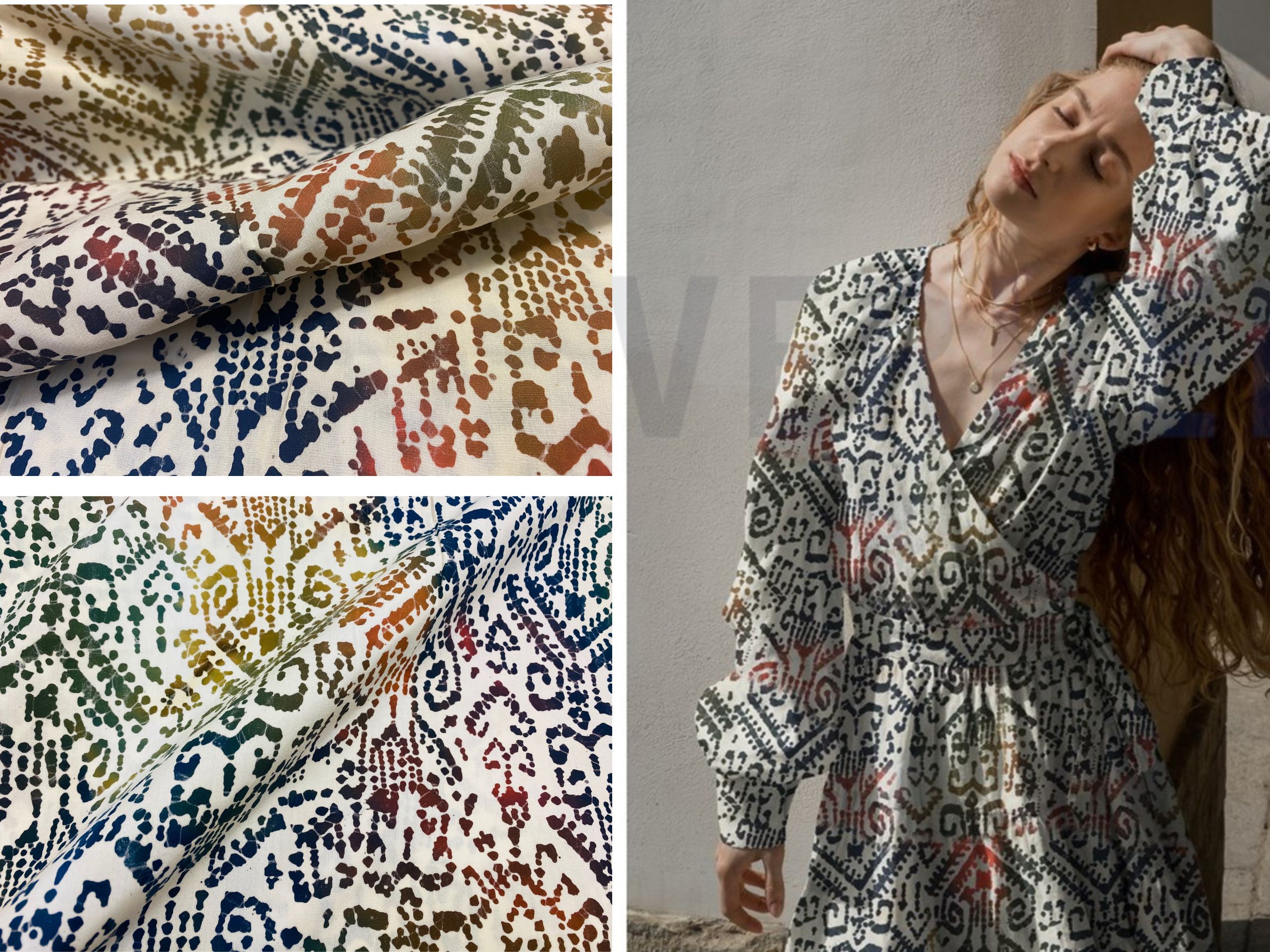 Viskosestoff Batik Marokko