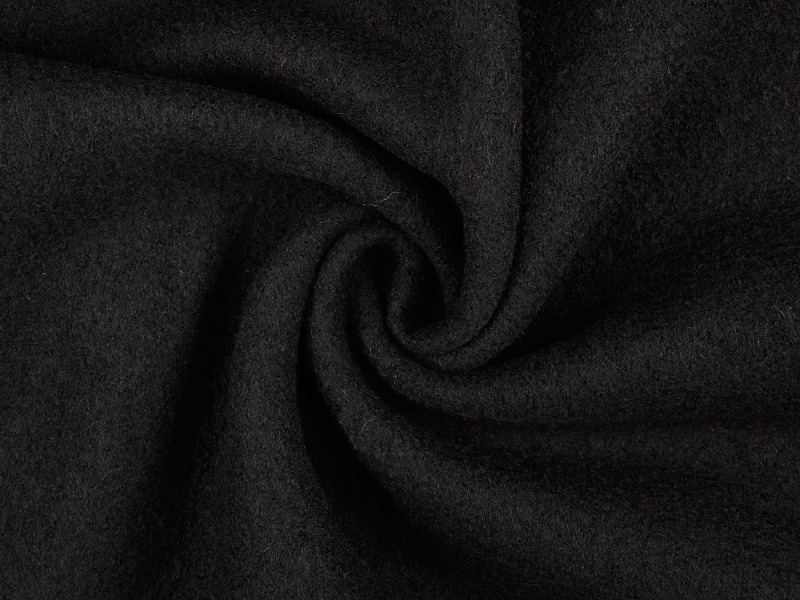 Walkstoff Uni Schwarz reine Wolle