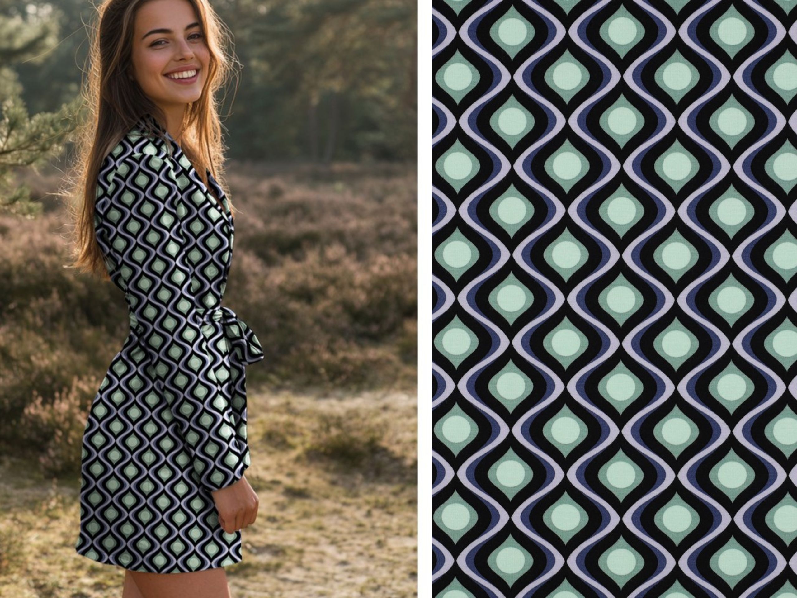 Jersey Rautenmuster Mint Lila Punta di Roma