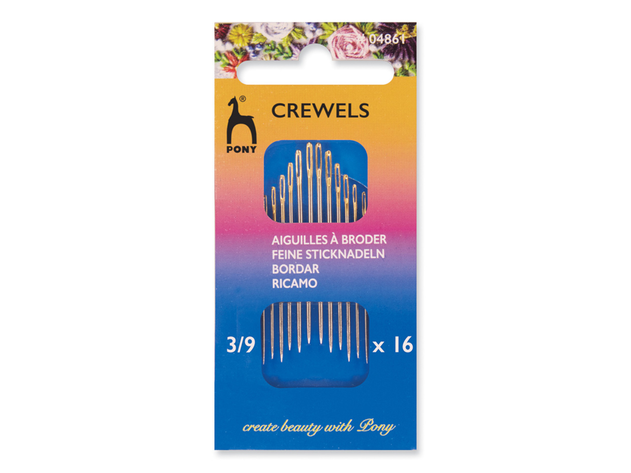 Pony Crewelnadeln Feine Sticknadeln 3-9