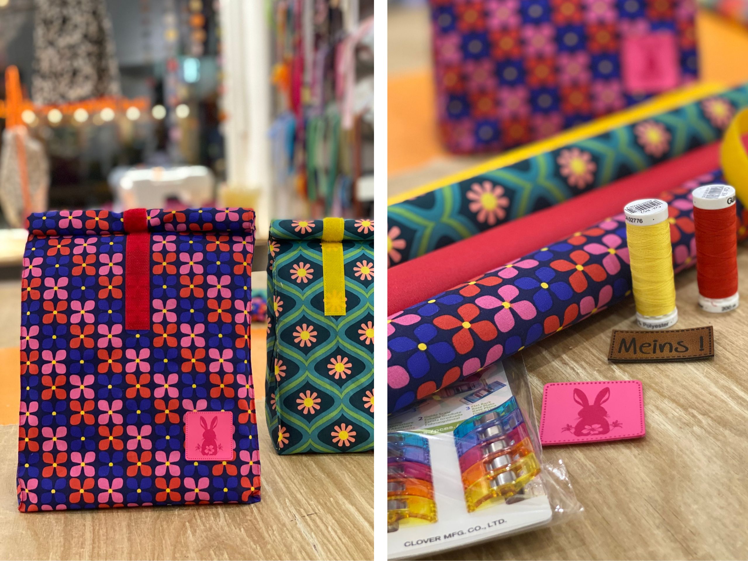 smilla Nähpackage L Retroflower für 4-6 Lunchbags