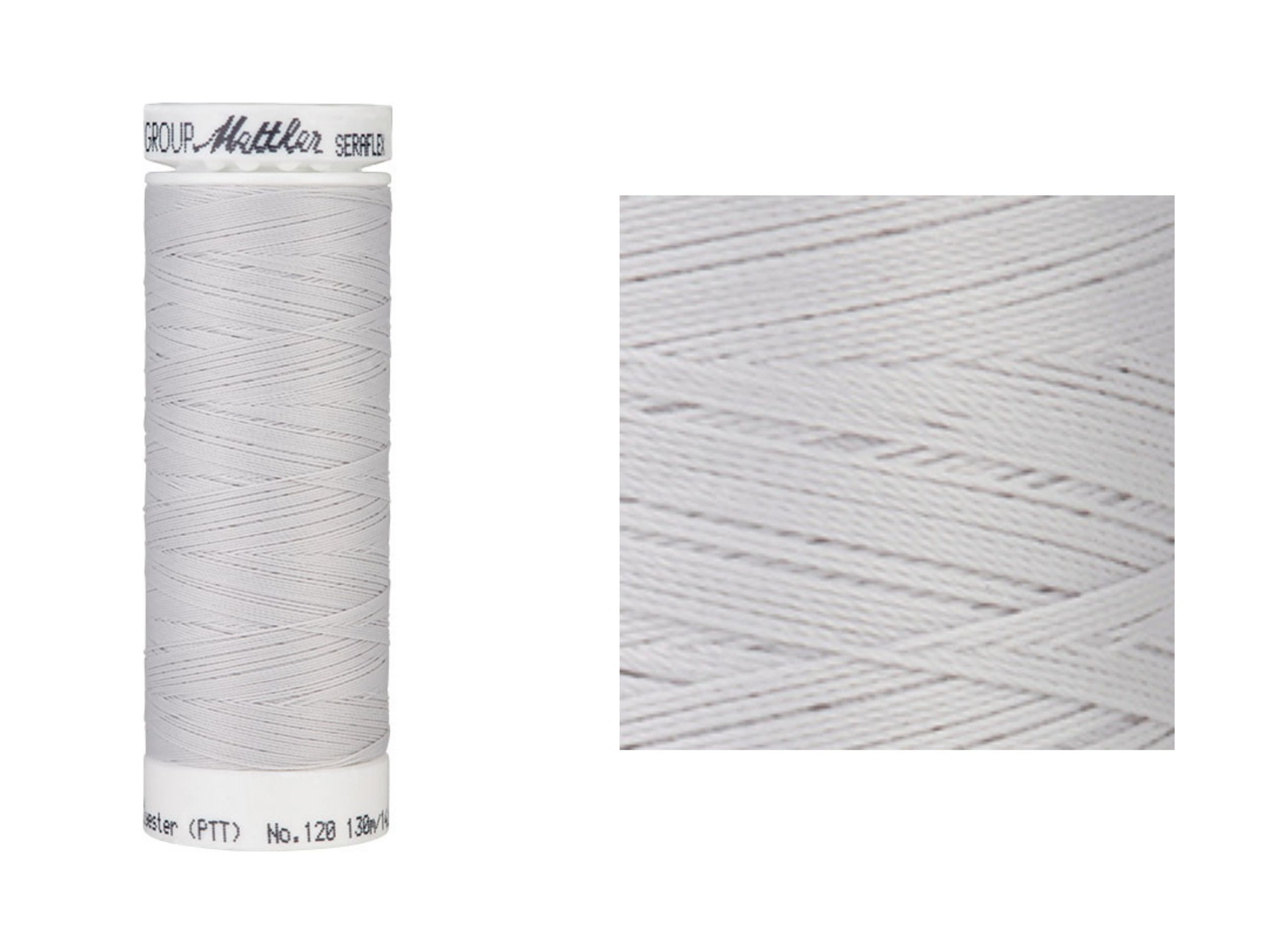 Seraflex Elastik-Nähgarn Mystik Grey Hellgrau 411 Amann Mettler 130 m