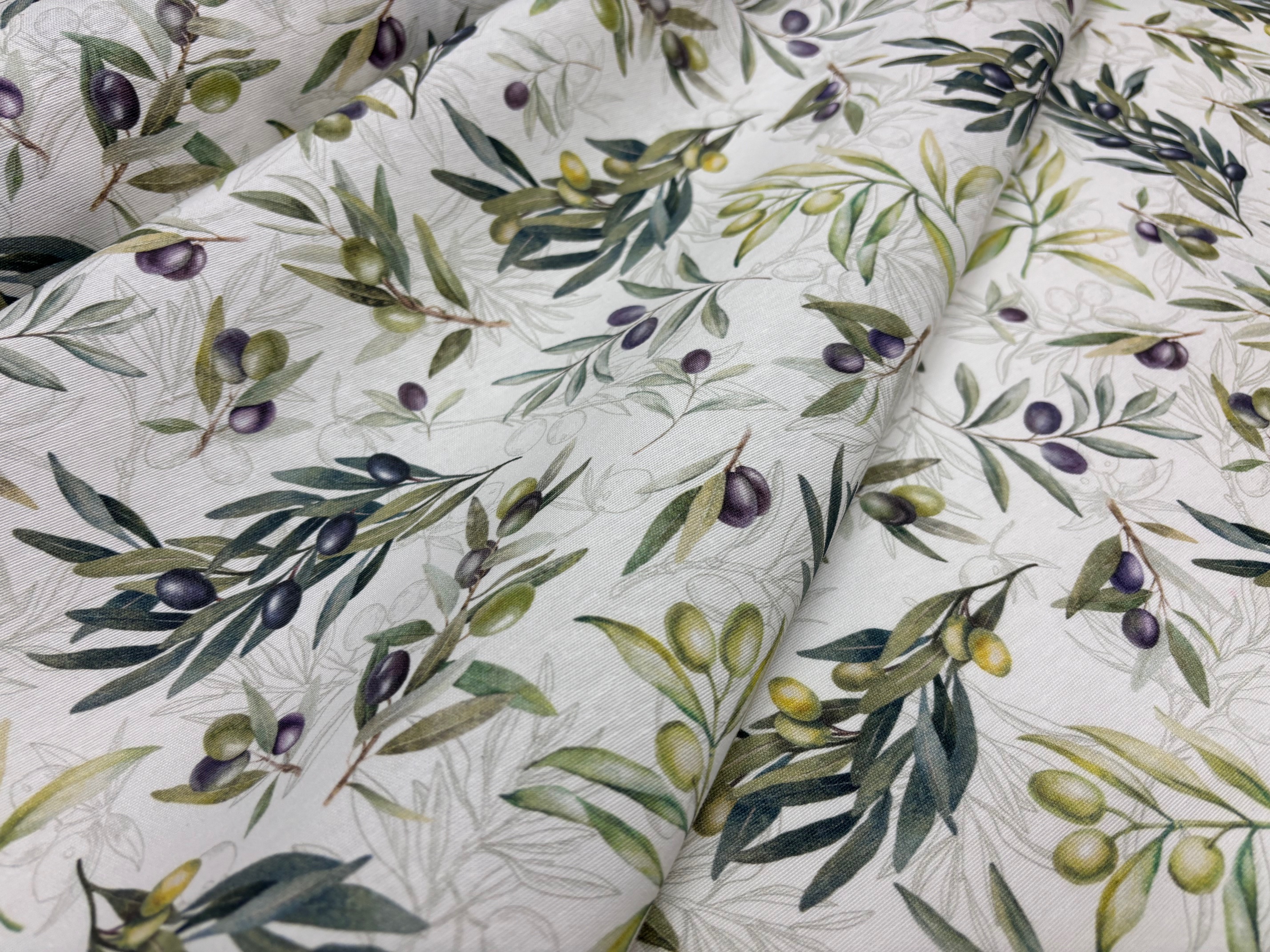 Baumwollstoff Oliven Cretonne