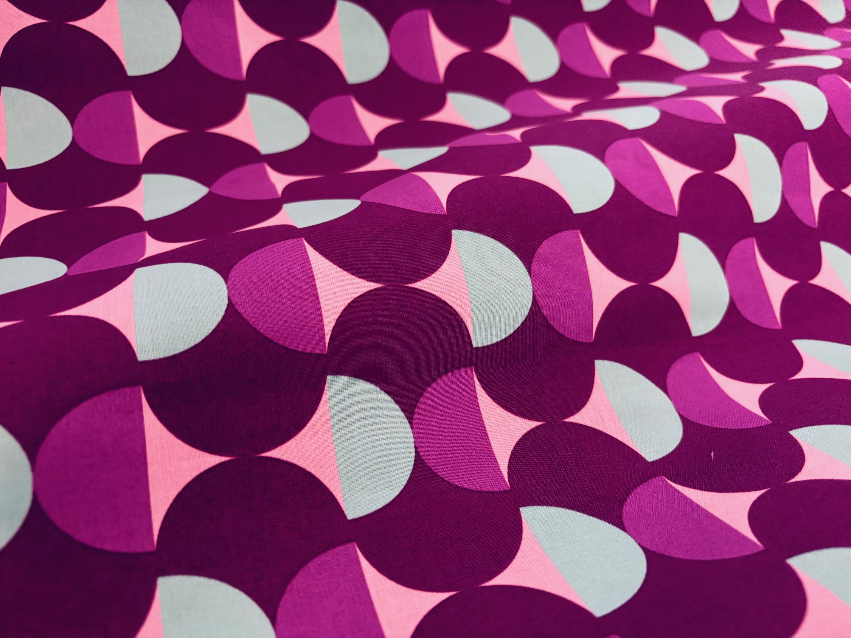 Beschichtete Baumwolle Retro Design Violett Mint Wachstuch